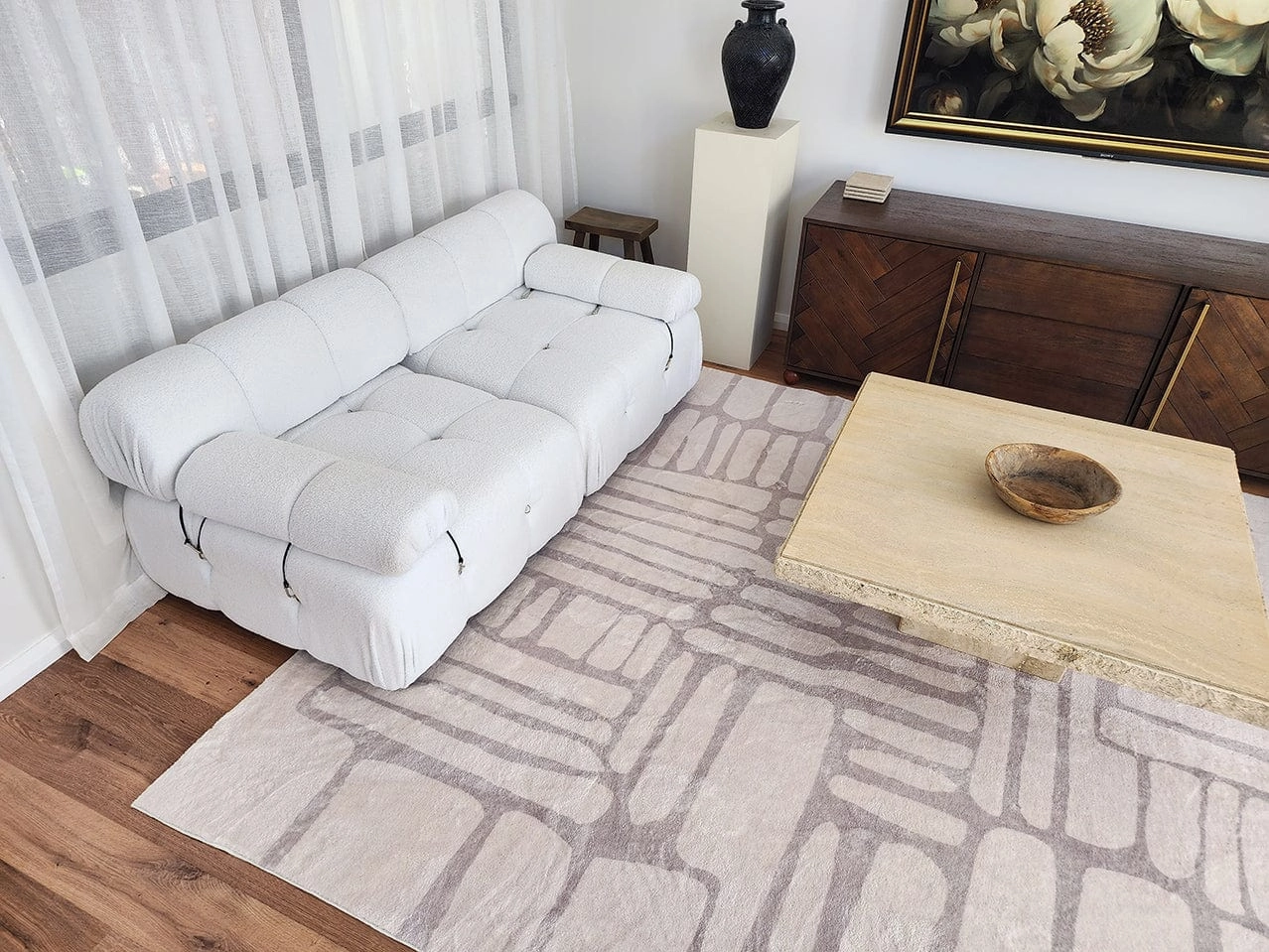 Raquel Grey Abstract Pattern Washable Rug *NO RETURNS UNLESS FAULTY