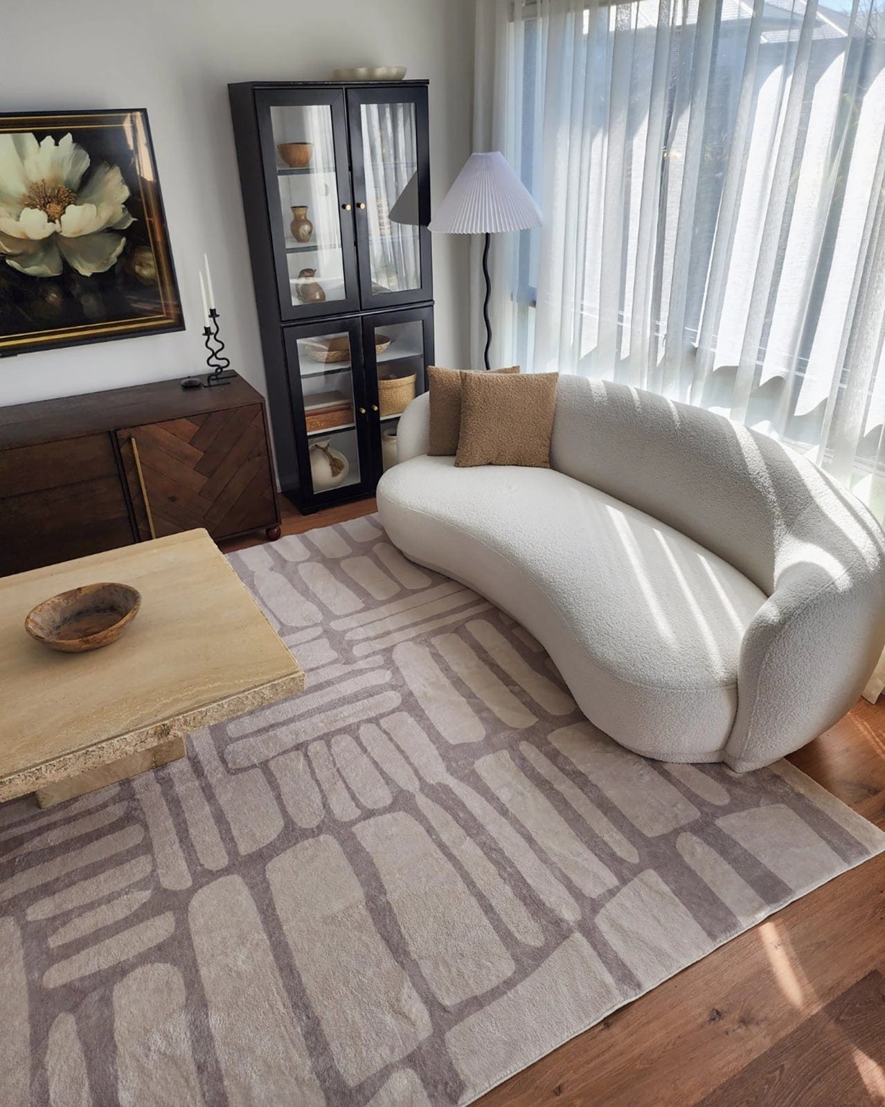 Raquel Grey Abstract Pattern Washable Rug *NO RETURNS UNLESS FAULTY