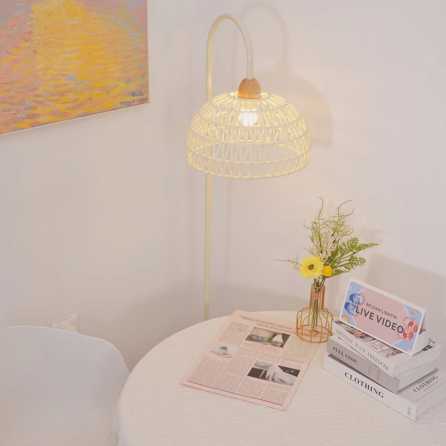 Rattan Arch Floor Lamp