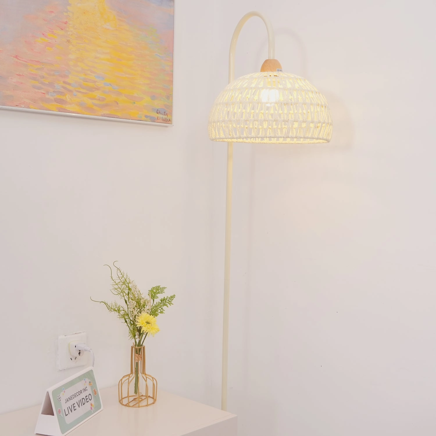 Rattan Arch Floor Lamp