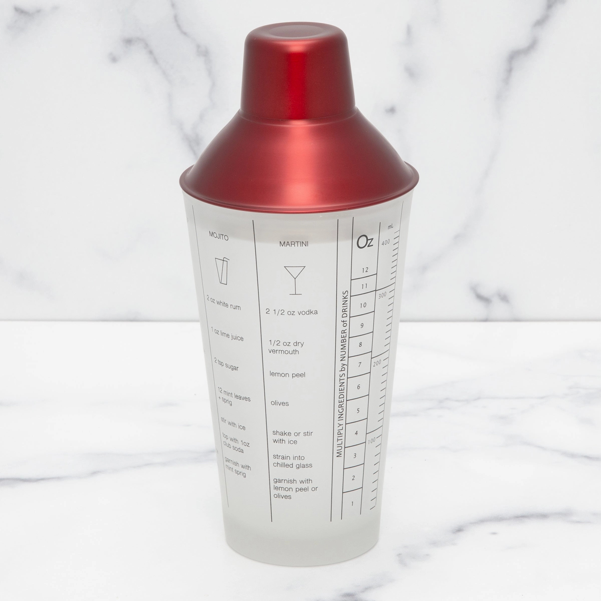 Red Stainless Steel Glass Recipe Shakerglass cups ,personalized mugs 
