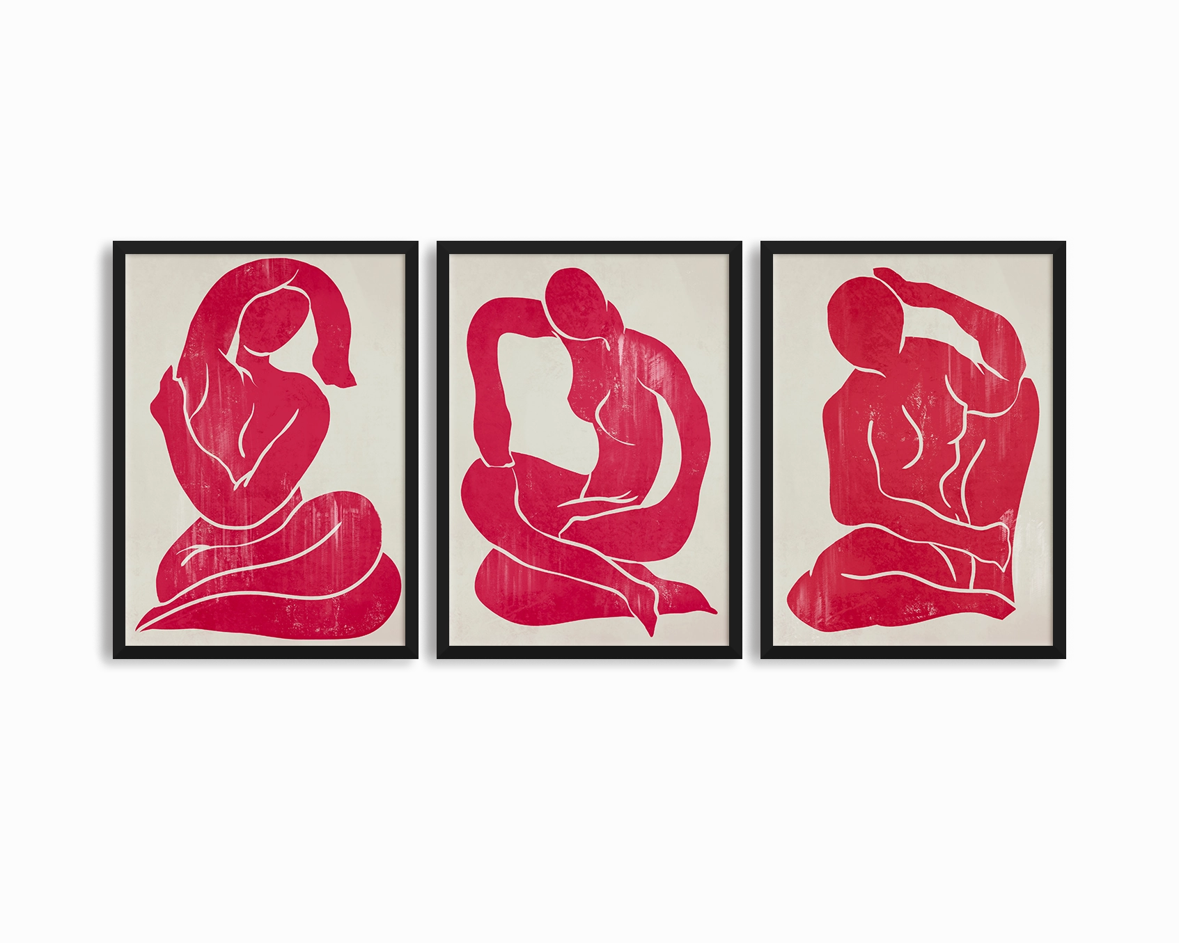 Red Trio Set - Figure Printnordic style wall decor