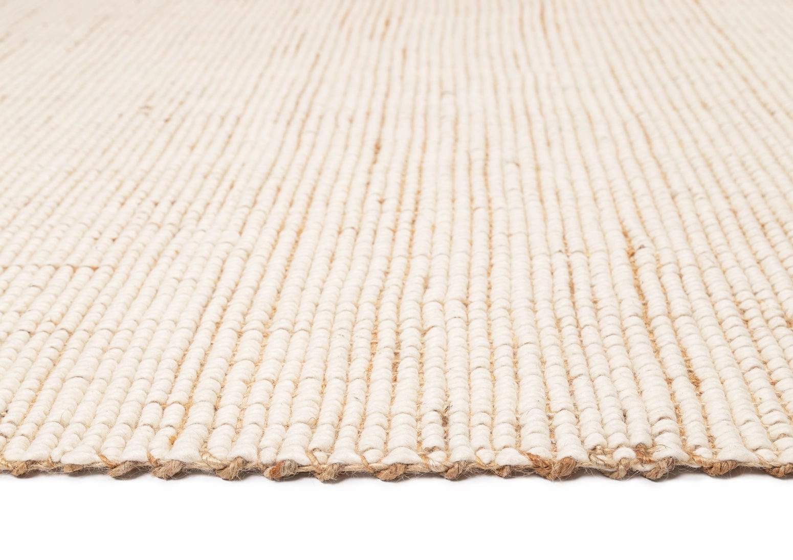 Reema Ivory Cream Jute and Wool Textured Rug