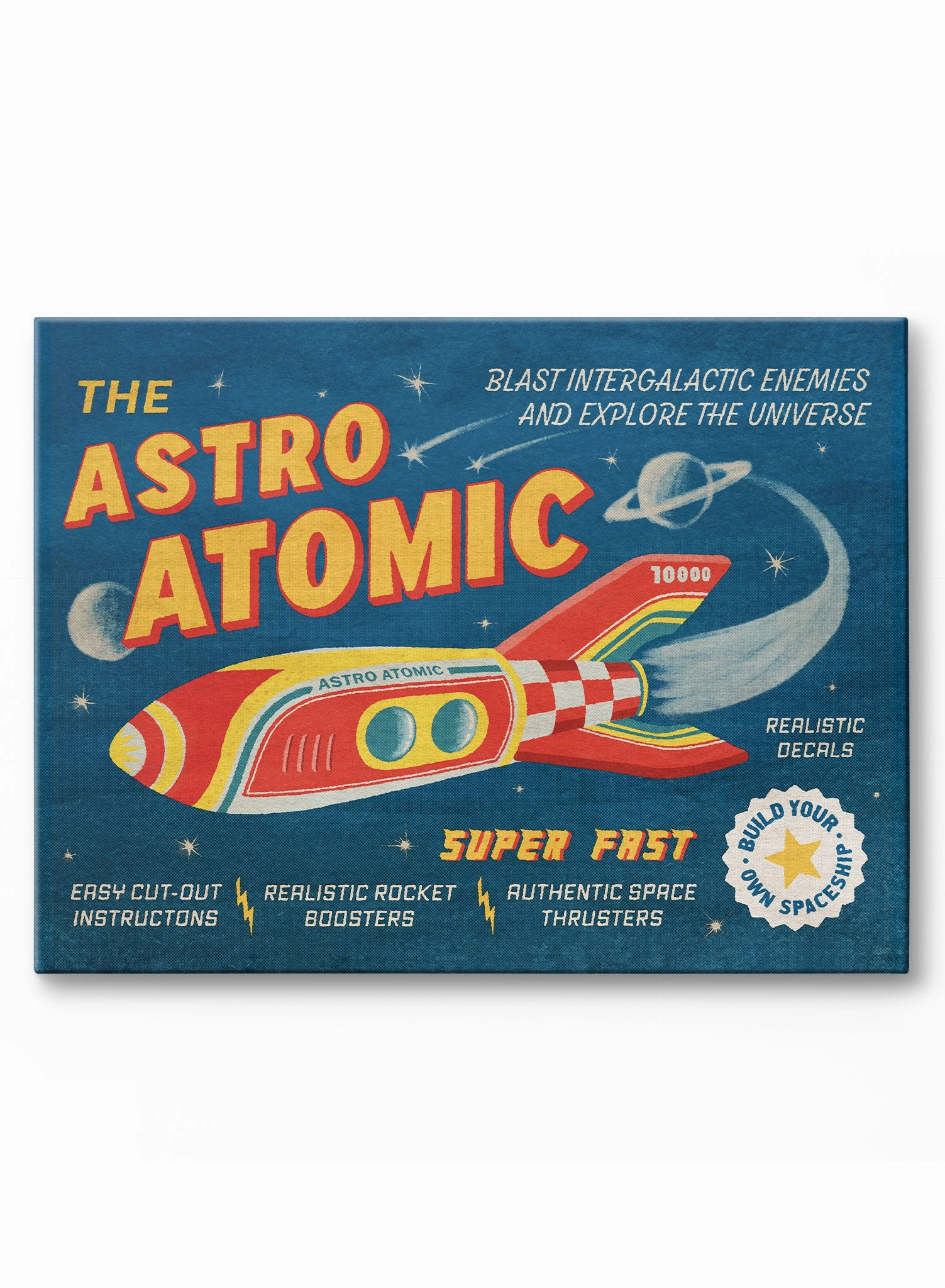 Retro Rocket, Canvasindoor decorative canvas print