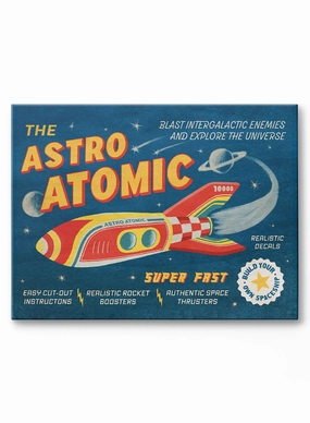 Retro Rocket, Canvasindoor decorative canvas print