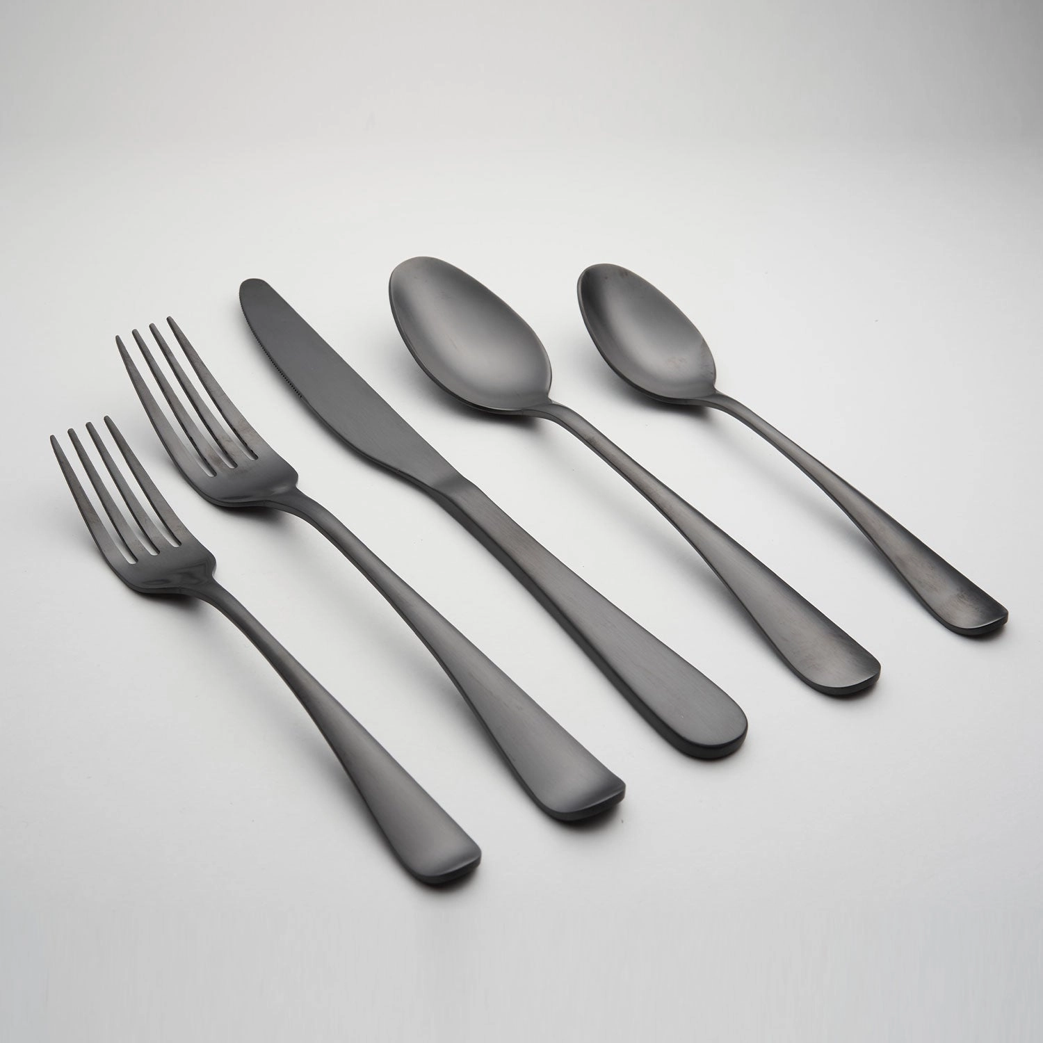 Rhiannon Black Satin 20 Piece Flatware Seteco-friendly bamboo fiber tableware set 