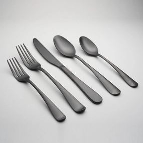 Rhiannon Black Satin 20 Piece Flatware Seteco-friendly bamboo fiber tableware set 