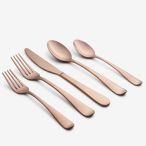 Rhiannon Copper Satin 20 Piece Flatware Seteco-friendly bamboo fiber tableware set 