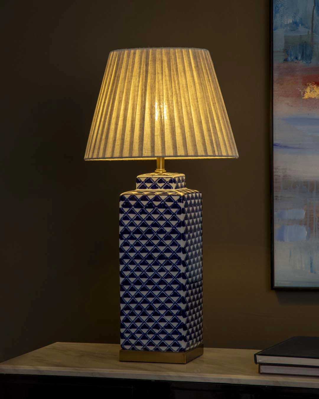 Rhombus Ceramic Table Lamp
