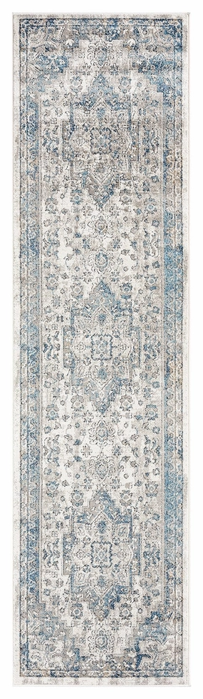 Rhona Blue And Grey Distressed Floral Runner Rugmodern color block patchwork rug
