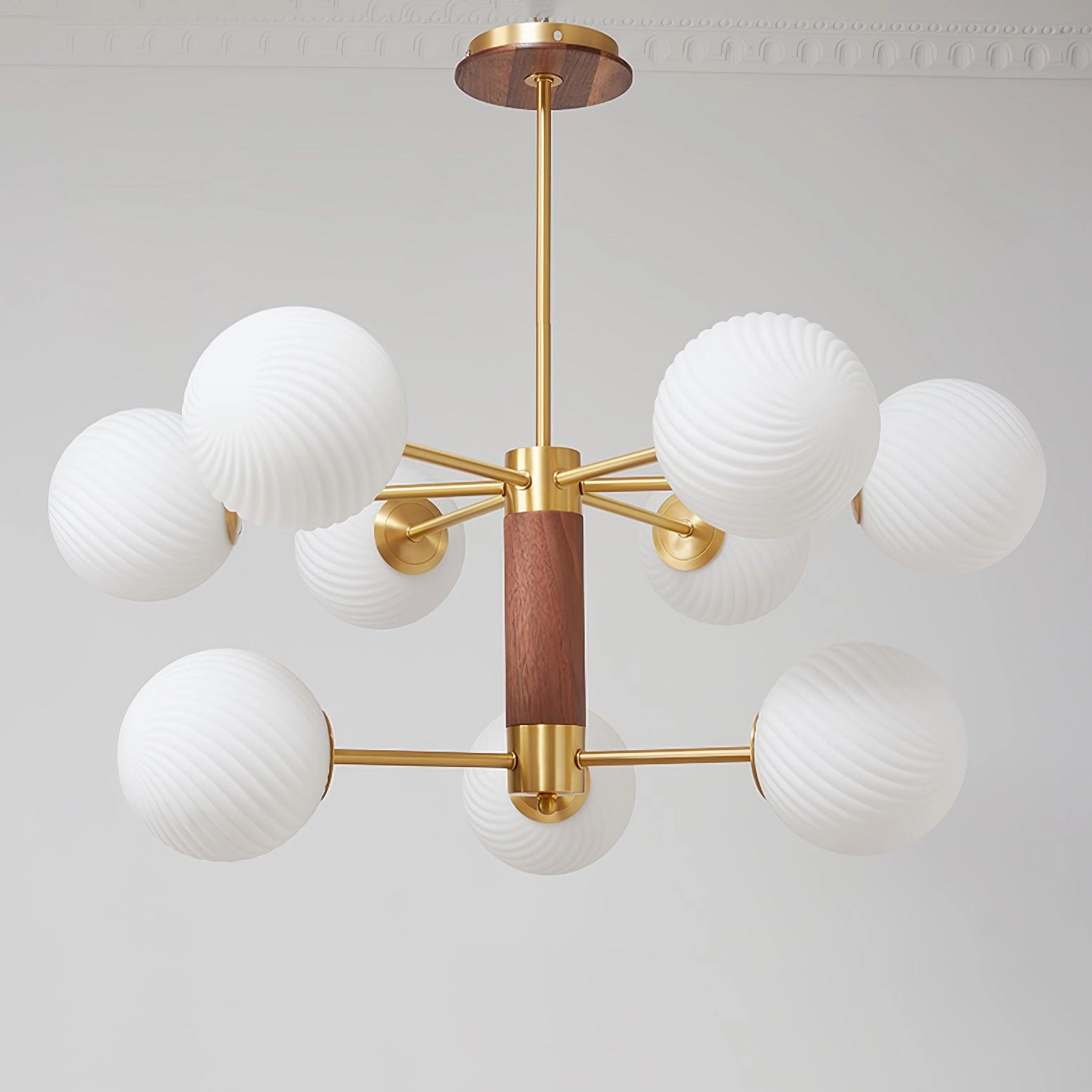 Ribbed Babble Glass Chandelier