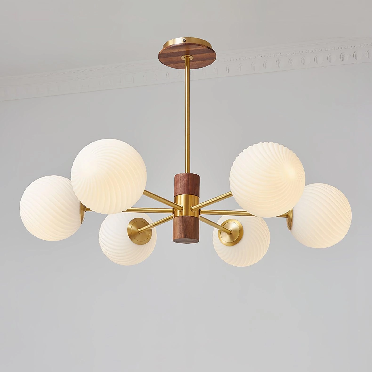 Ribbed Babble Glass Chandelier