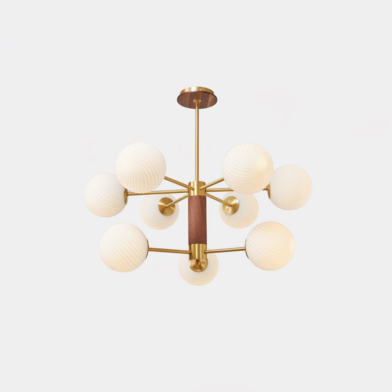 Ribbed Babble Glass Chandelier