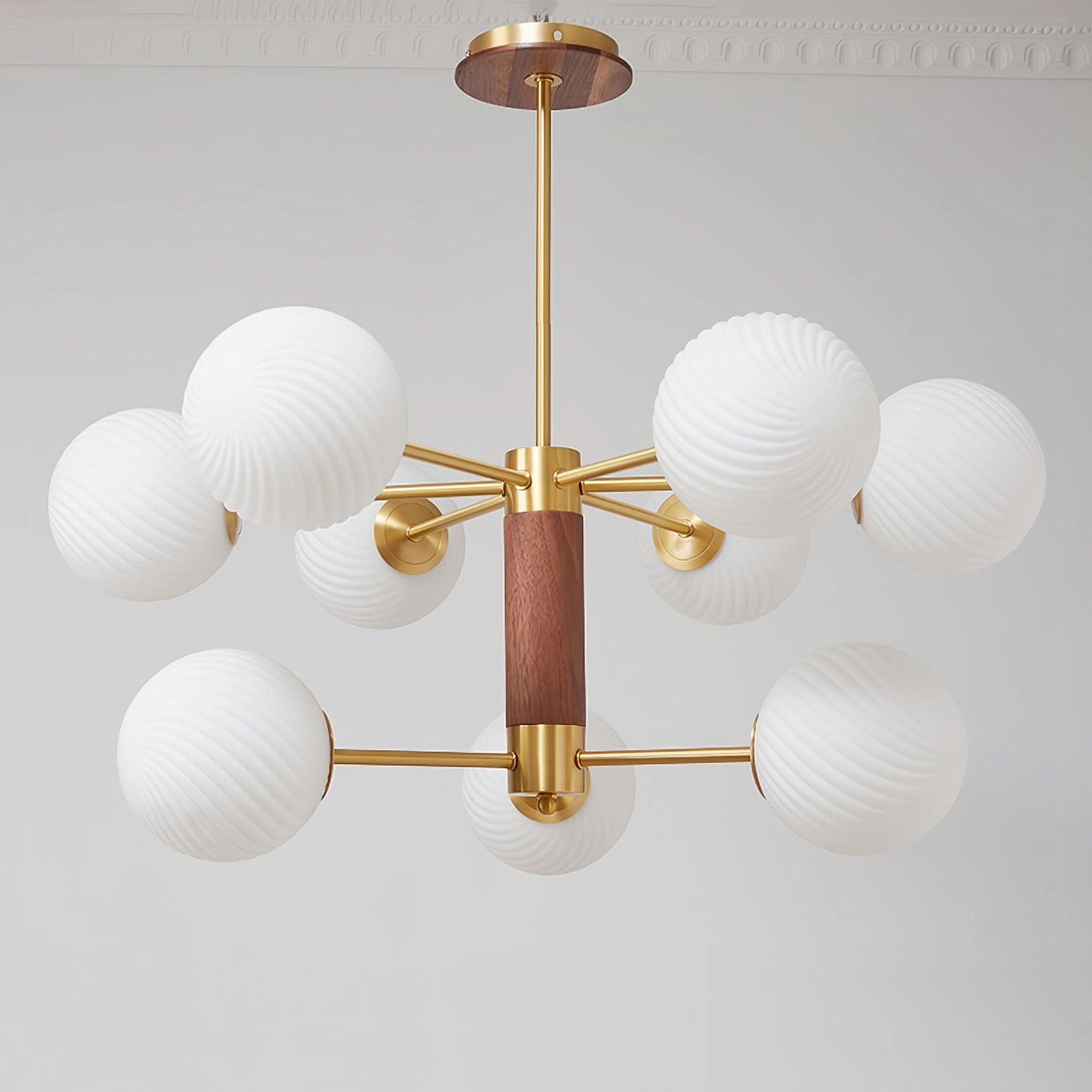 Ribbed Babble Glass Chandelier