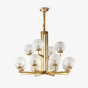 Ribbed Glass Brass Chandelierrustic chandelier,bedroom chandelier 