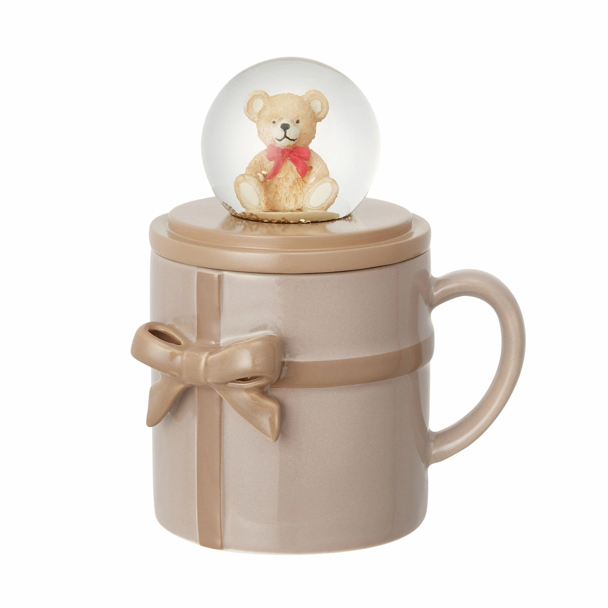 Ribbon Mug & Snow Globe Brownglass cups ,personalized mugs 