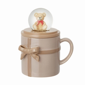 Ribbon Mug & Snow Globe Brownglass cups ,personalized mugs 