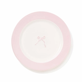Ribbon Plate Small Pinkhand-painted ceramic bowl