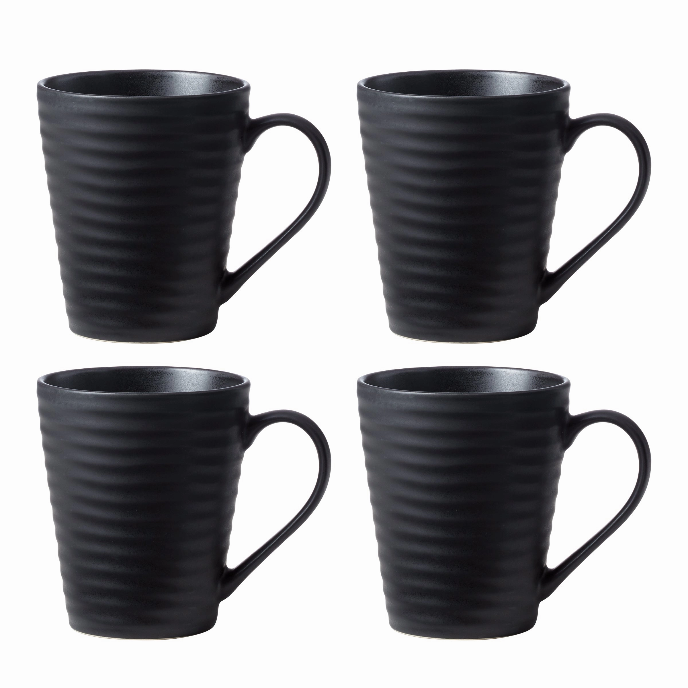 Ridge Black Mugs - Set of 4halloween party decor ,outdoor halloween decor 