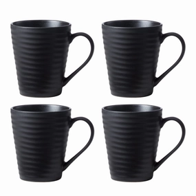 Ridge Black Mugs - Set of 4halloween party decor ,outdoor halloween decor 