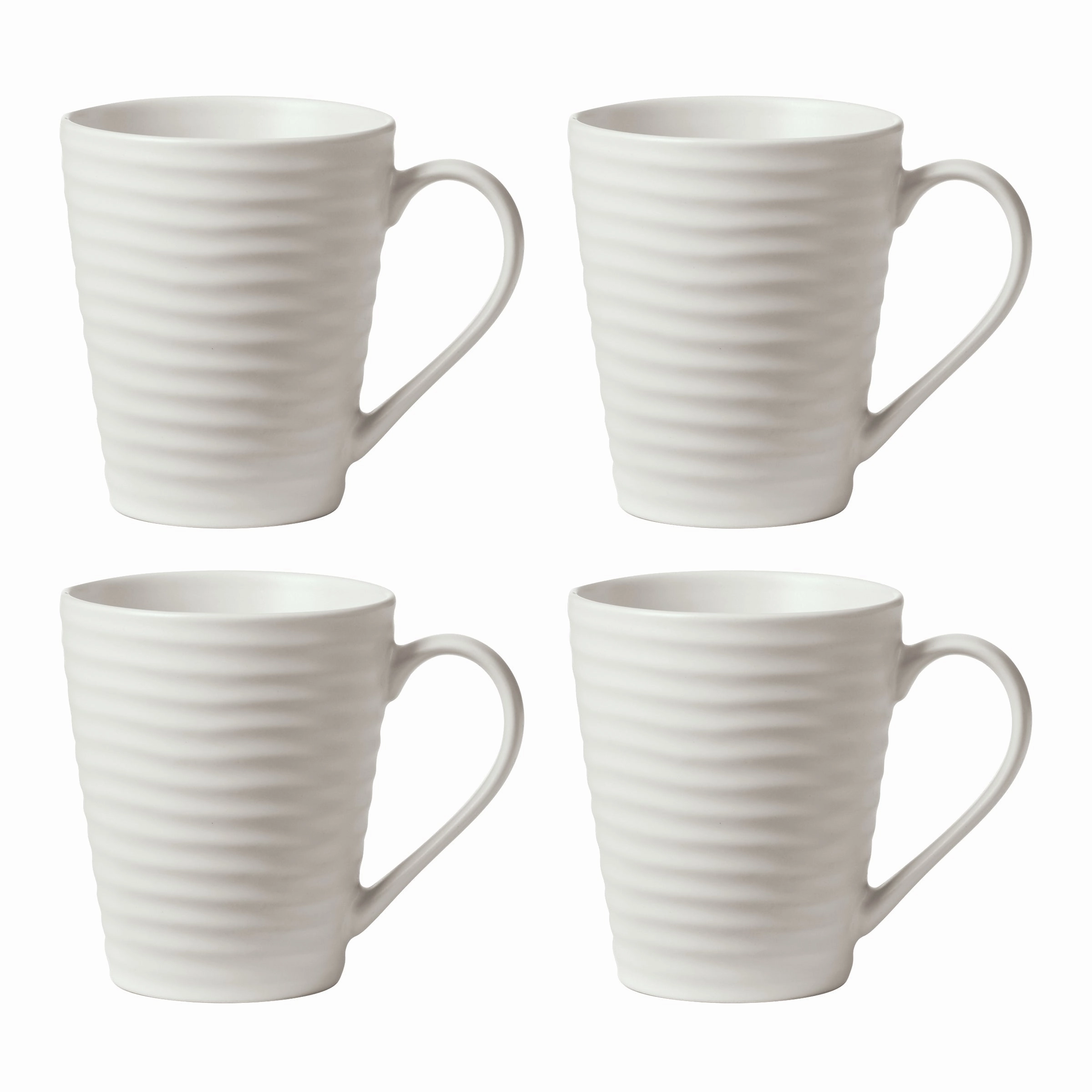 Ridge White Mugs - Set of 4modern kitchen decor ,kitchen dinner set ,dinnerware 