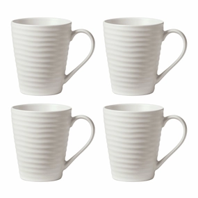 Ridge White Mugs - Set of 4modern kitchen decor ,kitchen dinner set ,dinnerware 
