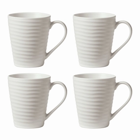 Ridge White Mugs - Set of 4glass cups ,personalized mugs 