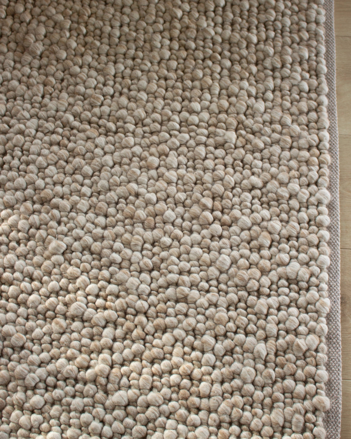 Rila Cream and Beige Marbled Wool Rug