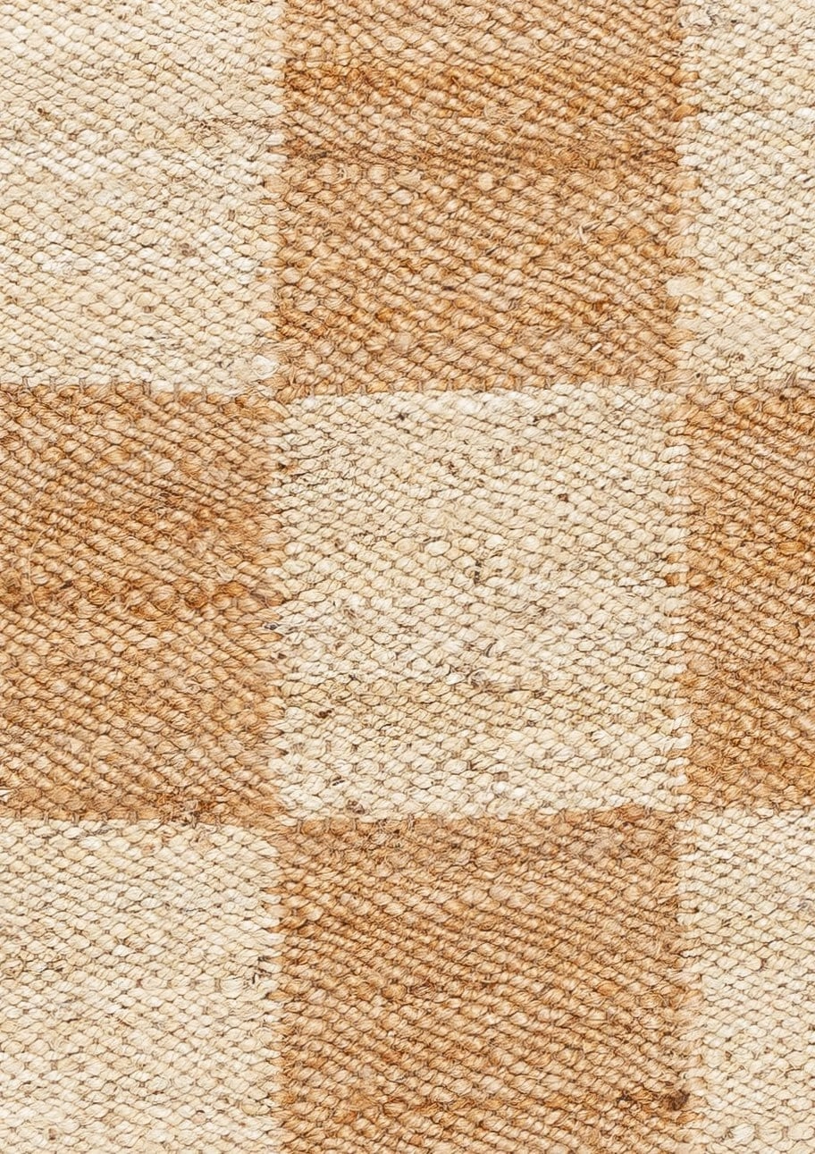 Riley Natural and Bleached Checkered Jute Rug *NO RETURNS UNLESS FAULTY