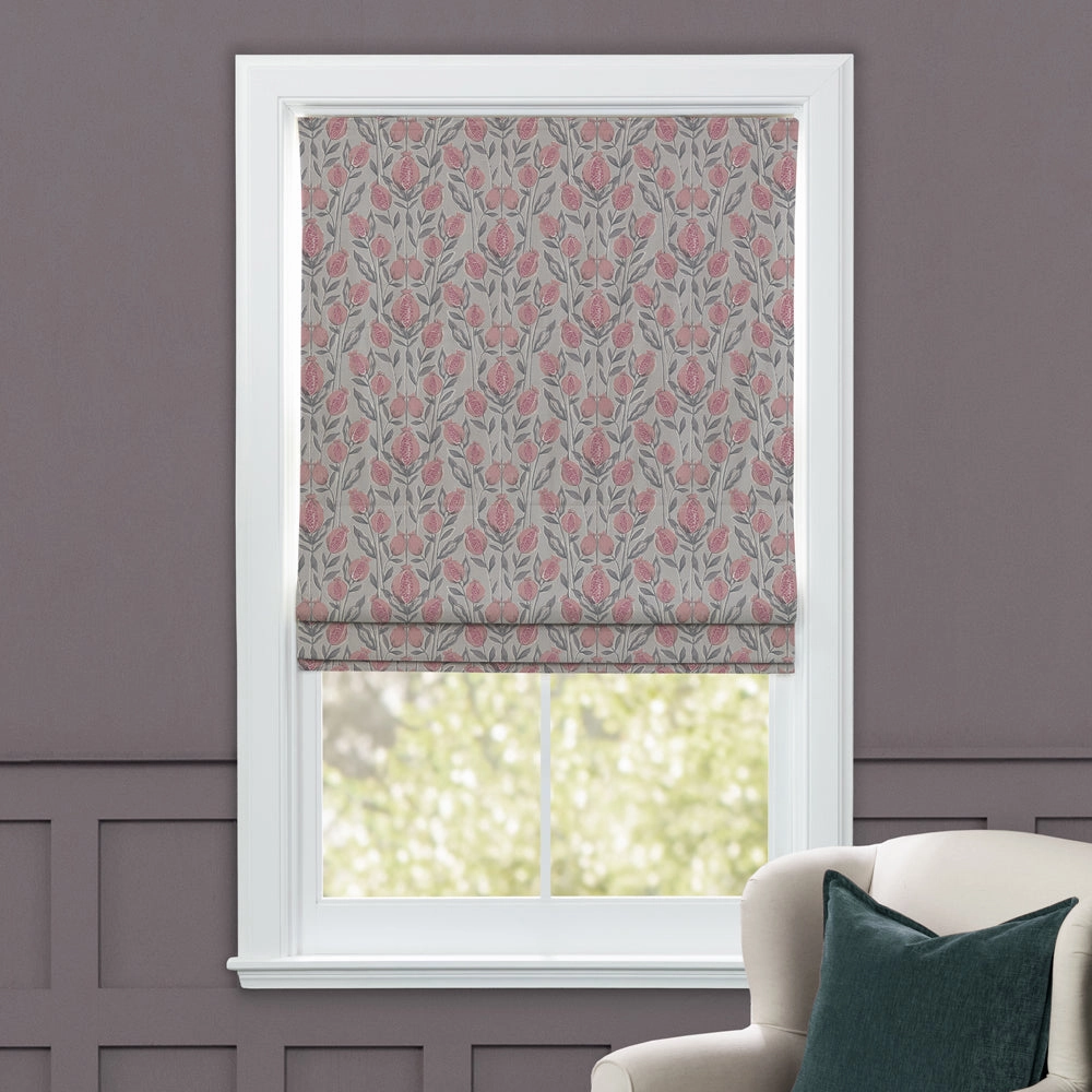 Rithani Printed Cotton Made to Measure Roman Blinds Mauve