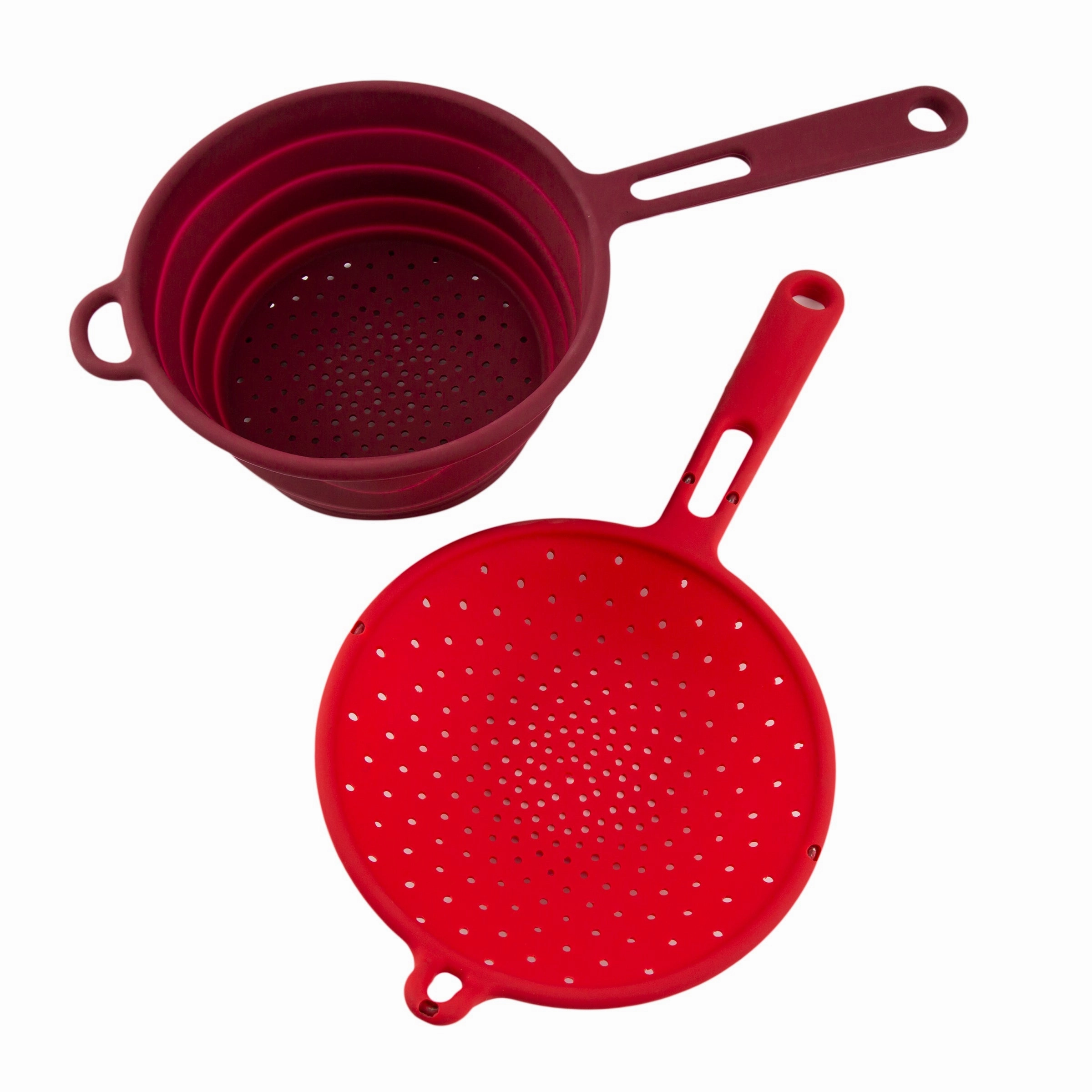 Robert Irvine 2-Piece Silicone Colander Set - Red