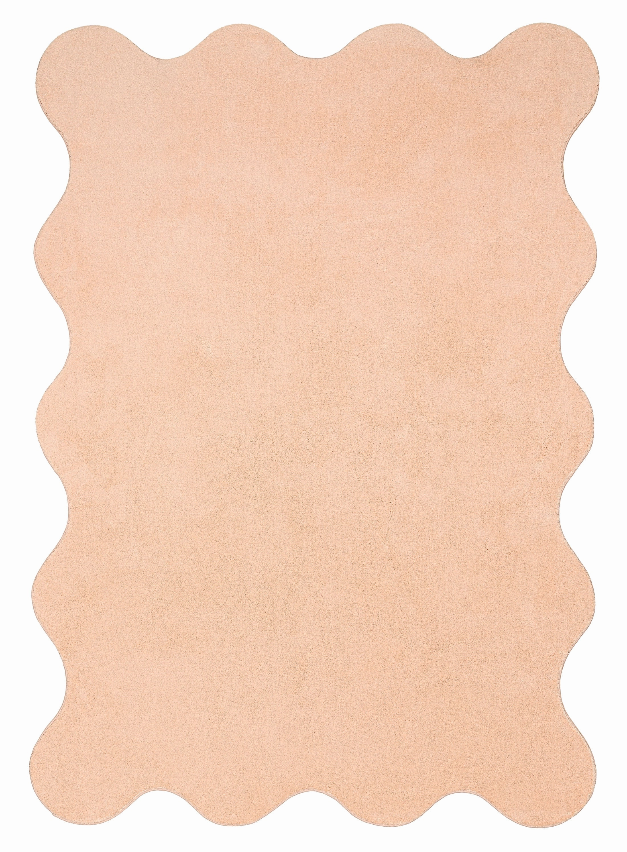 Robyn Peach Pink Scallop Washable Rugmodern color block patchwork rug