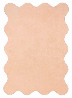 Robyn Peach Pink Scallop Washable Rugmodern color block patchwork rug