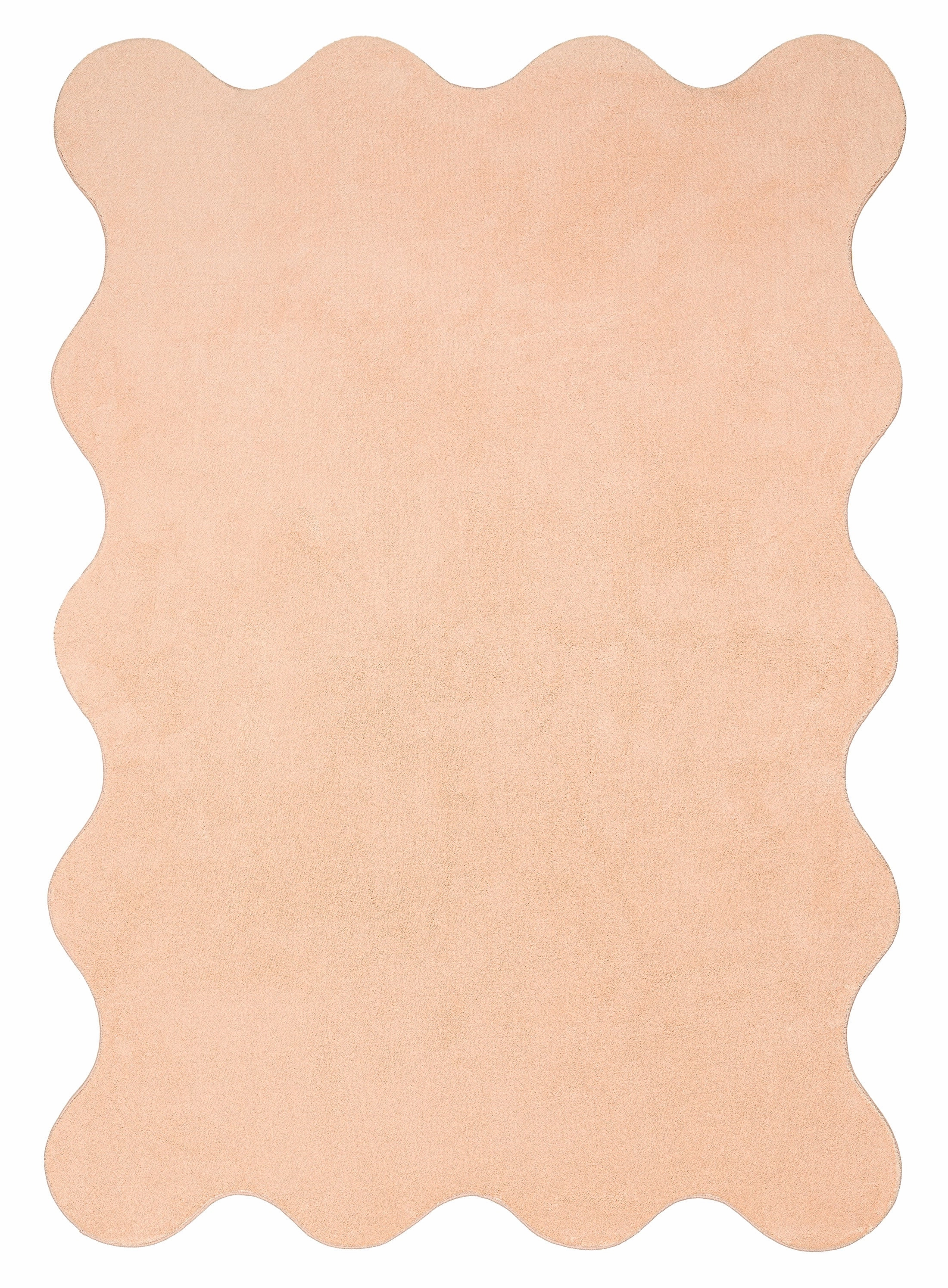 Robyn Peach Pink Scallop Washable Rugmodern color block patchwork rug