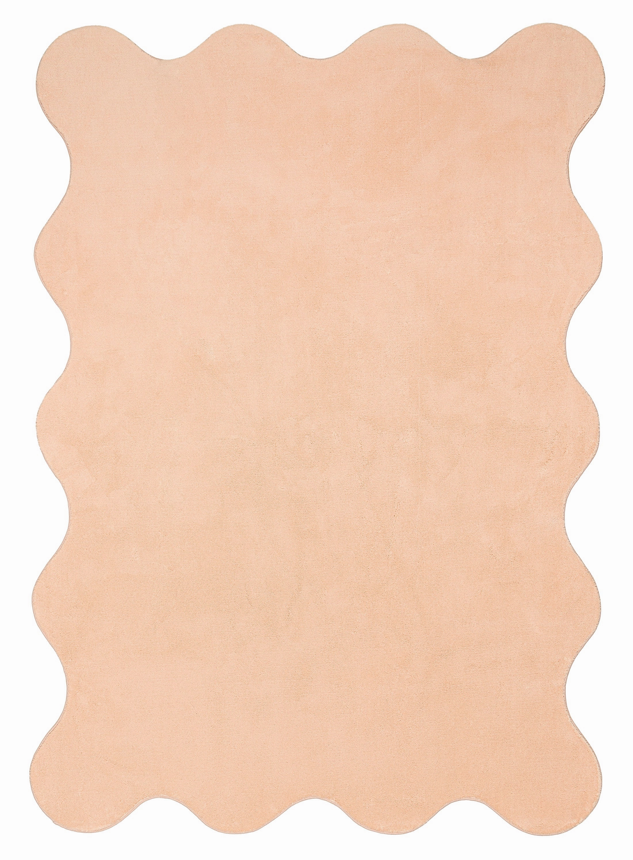 Robyn Peach Pink Scallop Washable Rugmodern color block patchwork rug