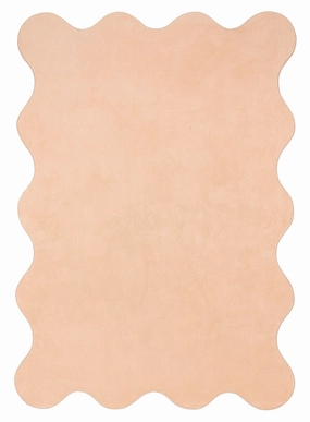 Robyn Peach Pink Scallop Washable Rugmodern color block patchwork rug