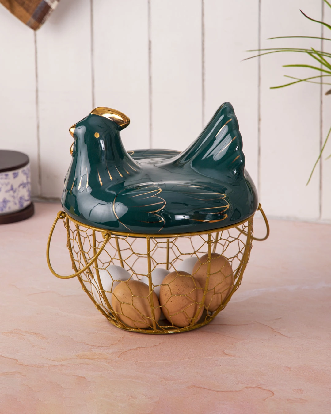 Rooster Egg Basket - Greenmodern kitchen decor ,kitchen dinner set ,dinnerware 