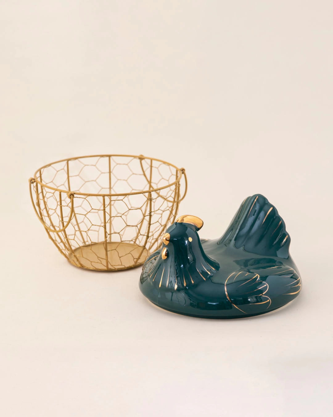 Rooster Egg Basket - Green