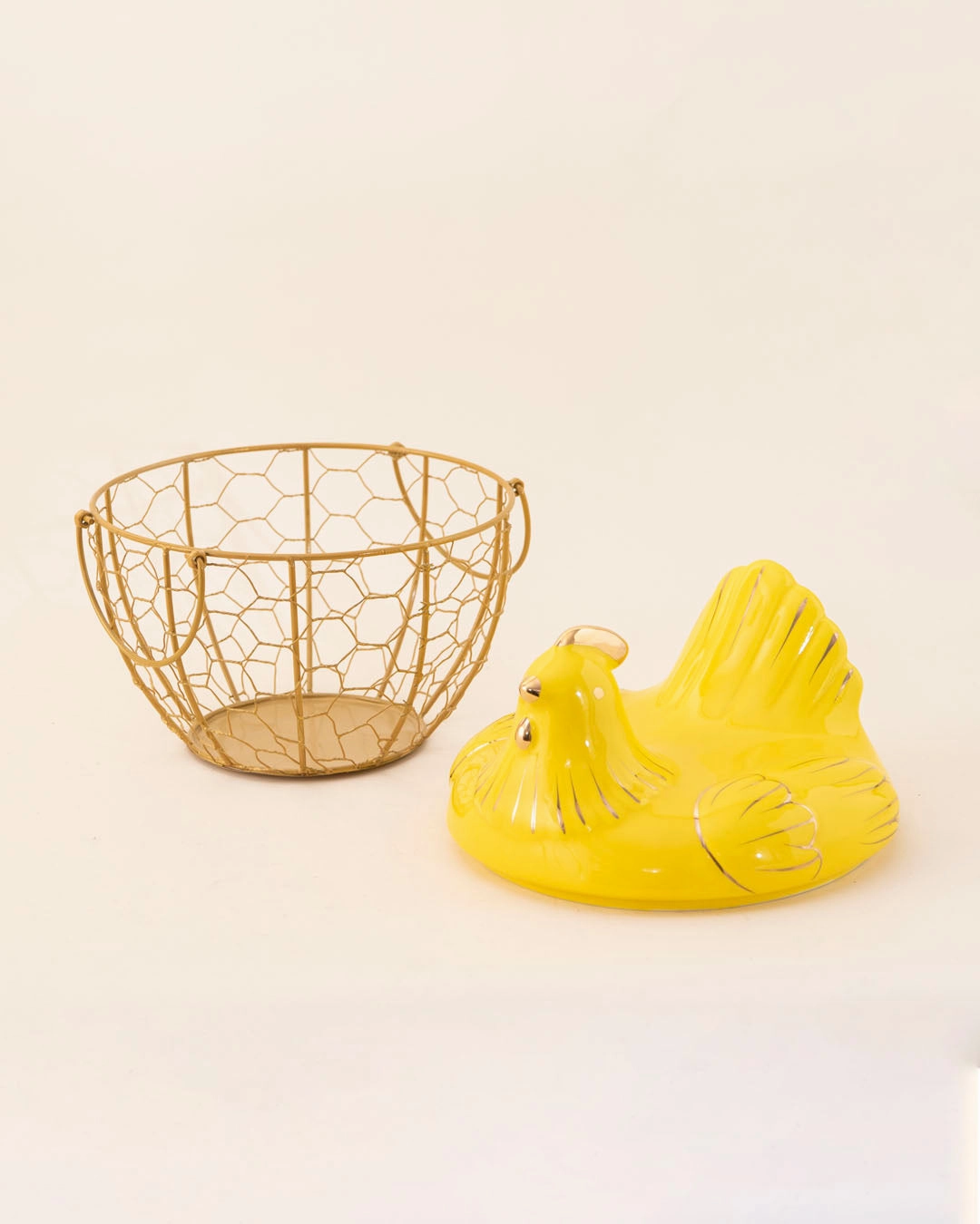 Rooster Egg Basket- Yellow