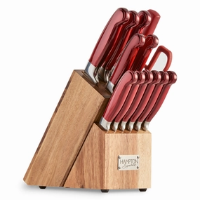 Rorik Red 14 Piece Cutlery Block Setmodern kitchen decor ,kitchen dinner set ,dinnerware 