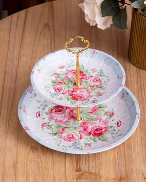 Rose Garden 2-Tier Cake standmodern kitchen decor ,kitchen dinner set ,dinnerware 