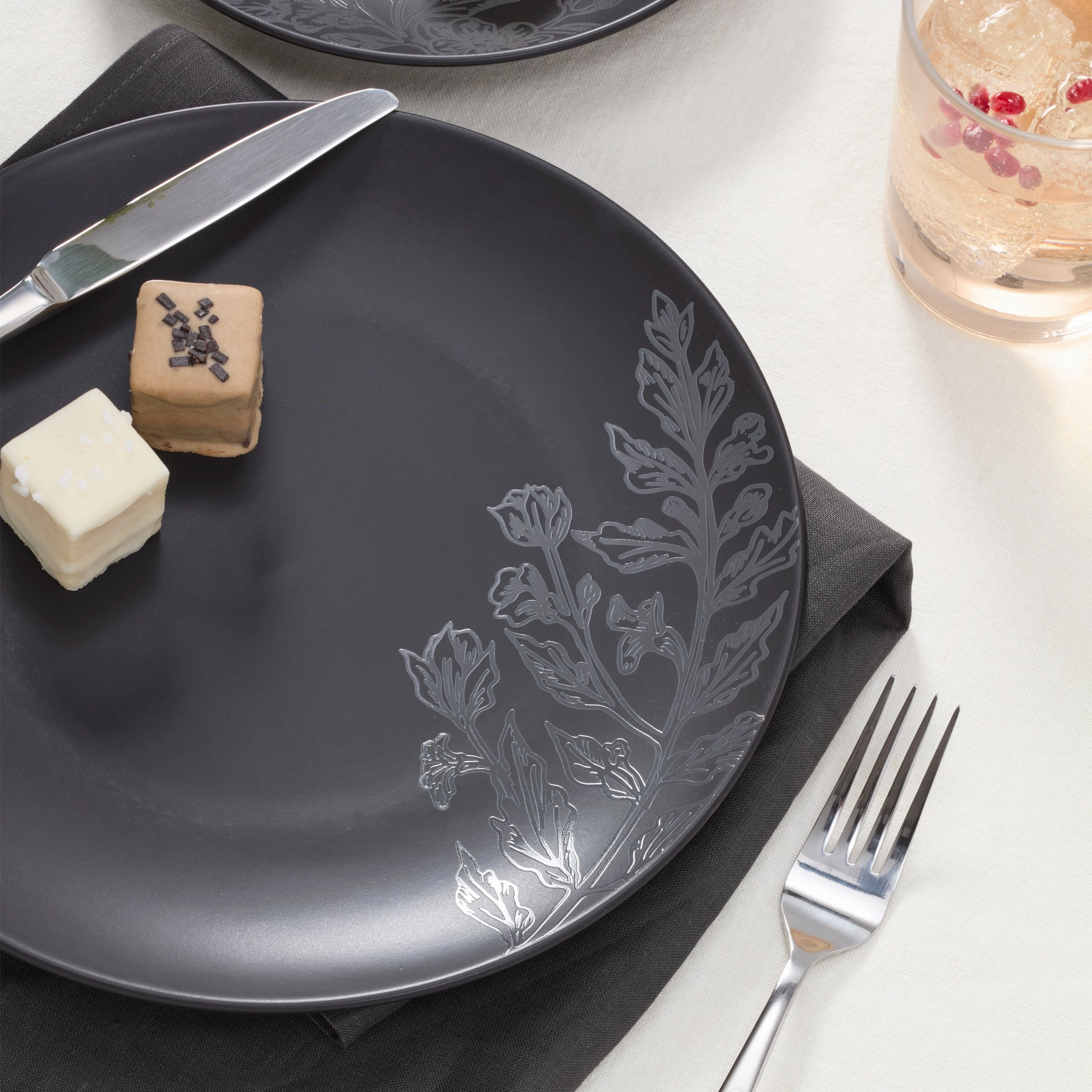 Roseto Charcoal 12-Piece Dinnerware Set