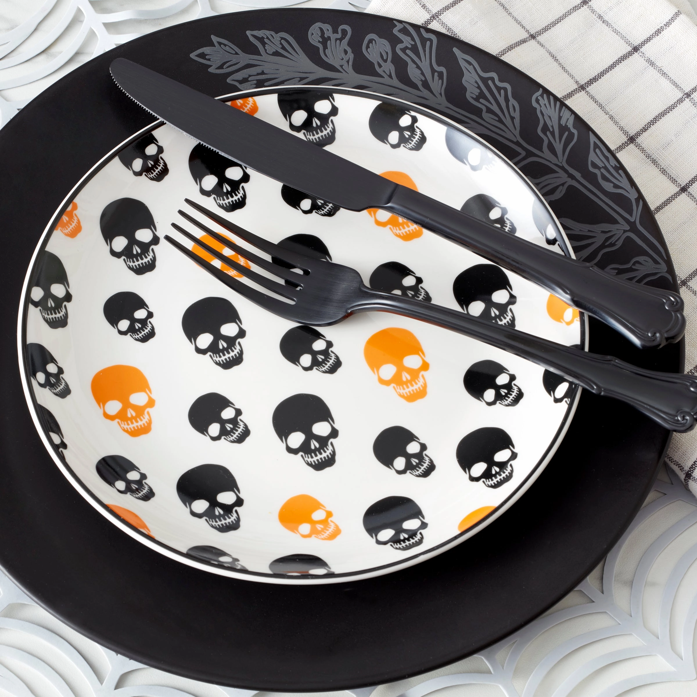 Roseto Charcoal 12-Piece Dinnerware Set