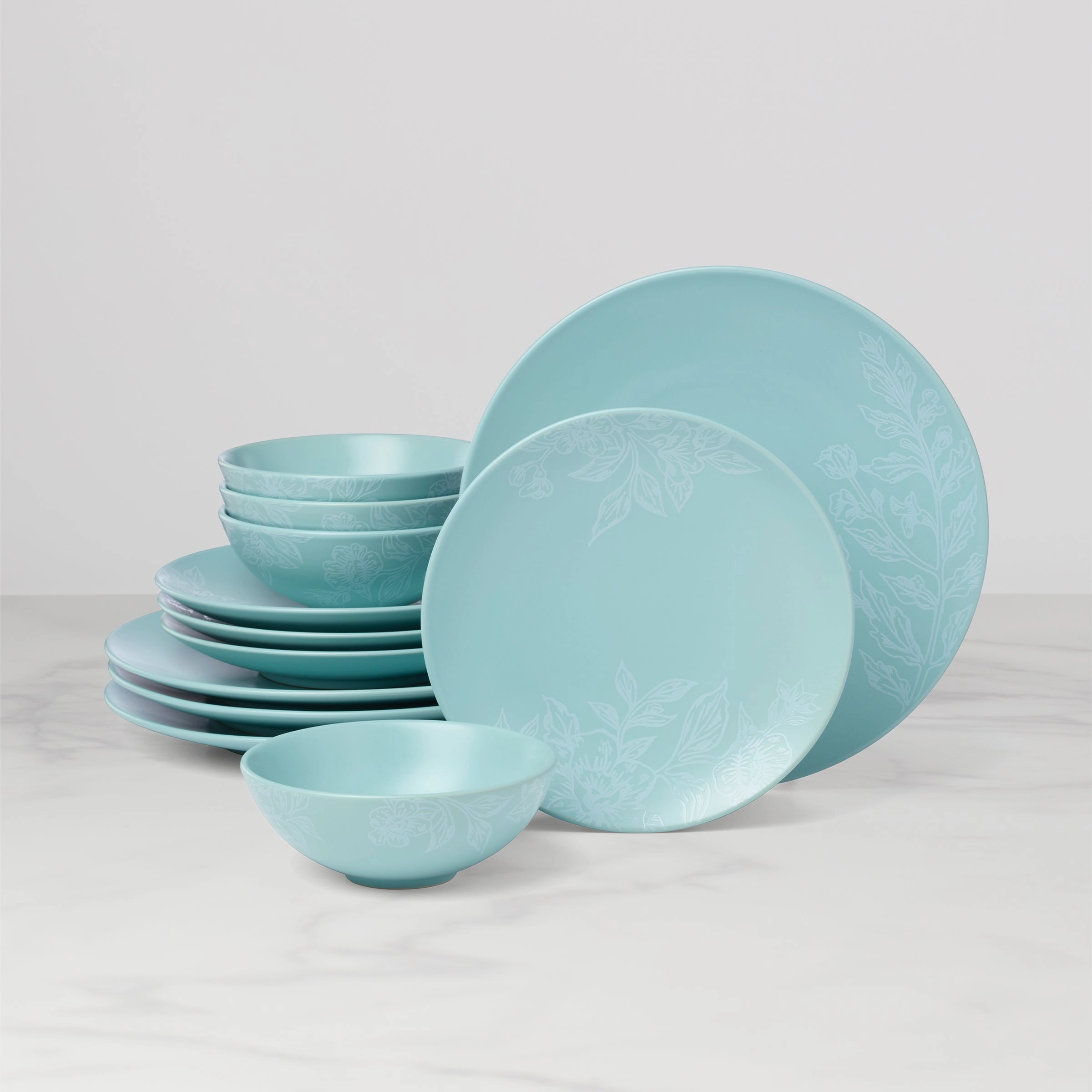 Roseto French Blue 12-Piece Dinnerware Setmodern kitchen decor ,kitchen dinner set ,dinnerware 