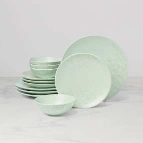 Roseto Soft Sage 12-Piece Dinnerware Setsummer decor ,outdoor summer decor 