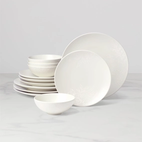 Roseto White 12-Piece Dinnerware Setsummer decor ,outdoor summer decor 