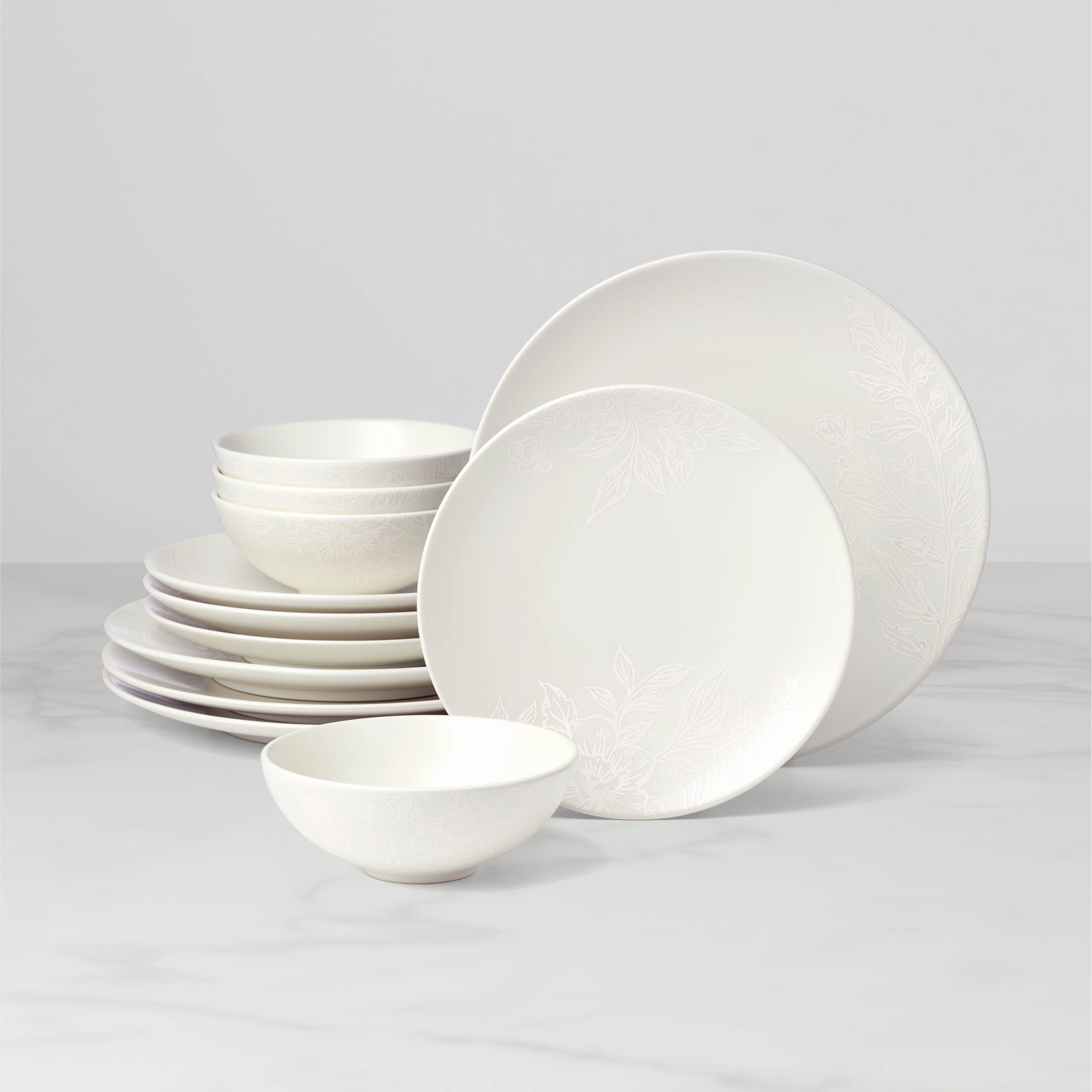 Roseto White 12-Piece Dinnerware Setmodern kitchen decor ,kitchen dinner set ,dinnerware 
