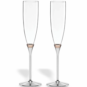 Rosy Glow 2-Piece Champagne Flute Setglass cups ,personalized mugs 