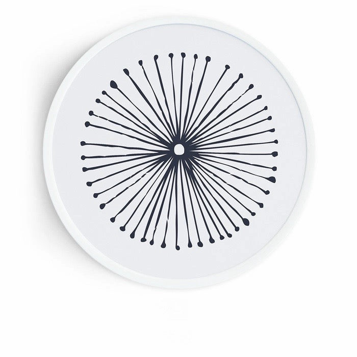 Round Blue and White Art Prints With Frame