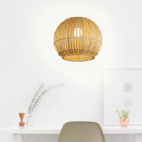 Round Japanese Bamboo Ceiling Lighttable lamp,smart table lamp